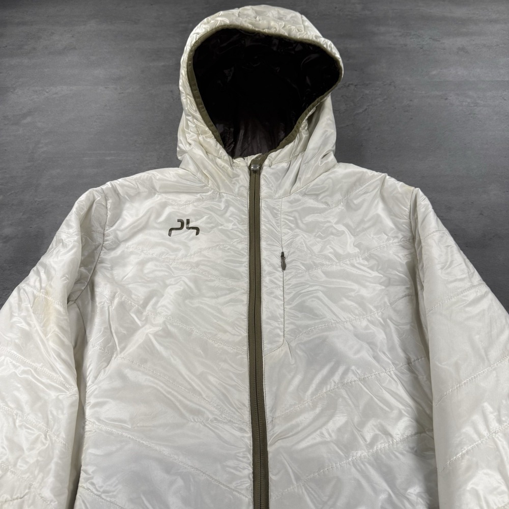 Powderhorn Down Ski Jacket Women S‎ M White Full Zip READ Quilted Puffer Goose